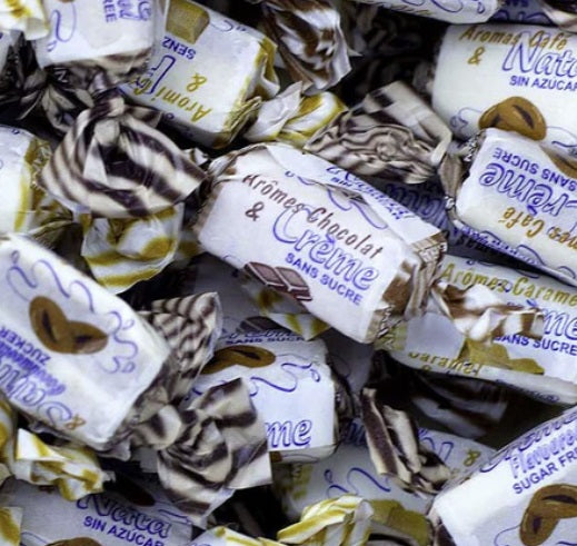 Suikervrije chocolade, mokka en caramel toffee's